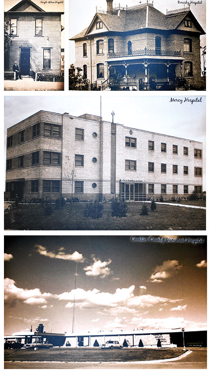 historical photographs of the hospital throughout the years